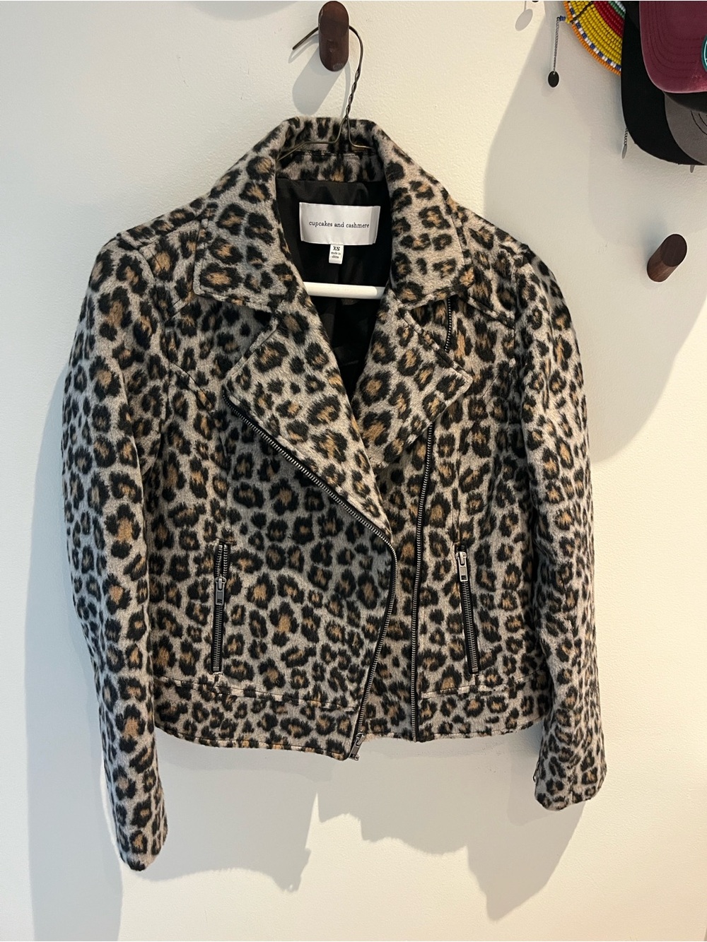 Cupcakes and Cashmere Margaux Leopard Moto Jacket XS